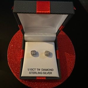1/10CT TW Diamond Sterling Silver Earrings